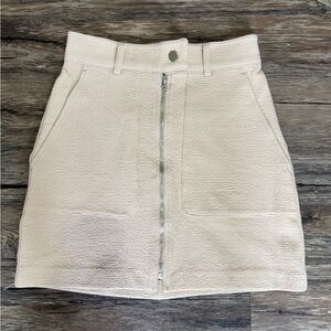 H&M Cream Textured Mini Skirt